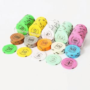 Nuevas fichas de póker personalizadas con impresión láser, grabado UV e impresión UV, en caja de plástico, juego de mesa Texas Hold'em, fichas de plástico. - Product Image 1