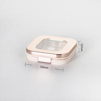 Boîte de maquillage vide à petite fenêtre rose et noire personnalisée fond de teint vide et ombre à paupières noire blush pour soins de la peau à usage cosmétique