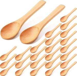 Natural Bamboo Spoons Set with Customized Logo <b>Mirror</b> Polish <b>Camping</b> Dinnerware - Product Image 1