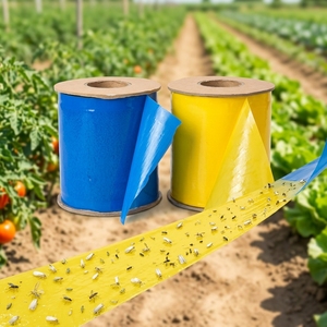 15 Cm X 100 M Non-toxic Yellow Blue Sticky Insect <strong>Roll</strong> Thrips/Whitefly Waterproof Both Sides Pest Trap For Plant Protection - Product Image 4