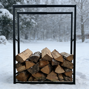 Porta Legna da Ardere a <span class=keywords><strong>Parete</strong></span> Salvaspazio, Scaffale per Legna da Interno, Organizzatore Minimalista in Acciaio per Arredamento Casa - Product Image 6