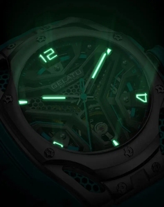 Montre automatique pour homme GELATU 6007, livraison directe, haute qualité, tourbillon, cristal saphir, bracelet en silicone, étanche en profondeur - Product Image 3