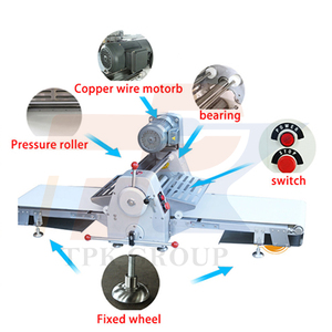 <span class=keywords><strong>Machine</strong></span> <span class=keywords><strong>à</strong></span> rouler la pâte électrique commerciale en acier inoxydable, automatique, pour boulangerie, pizza, pâtisserie, pain, pâtes, épaisseur réglable - Product Image 3