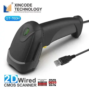 Xincode自動スキャンスクリーンバーコードハンドヘルド1D2D QRコードリーダー有線バーコードスキャナーX-760H