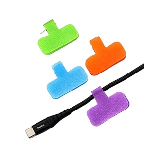 Étiquettes de câbles en nylon multi-couleurs inscriptibles avec fermeture auto-agrippante pour la gestion et l'identification des câbles électroniques - Product Image 1