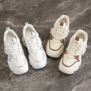 รองเท้าผ้าใบแฟชั่นผู้หญิงรุ่นใหม่ปี 2025 สไตล์ Chunky Sneakers พื้นหนา มีเชือกผูก ใส่สบาย เหมาะสำหรับเดินเล่นกลางแจ้ง - Product Image 3