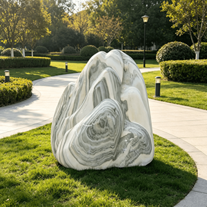 Pierre naturelle paysagère, roche décorative de jardin en granit vert veiné, durable, pour aménagement vertical extérieur - Product Image 6