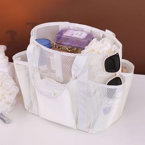 Bolsa de playa de malla de poliéster con letras de verano, organizador de cosméticos de gran capacidad, duradero, portátil, resistente al agua, ligero - Product Image 3