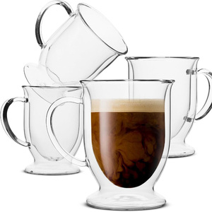 Tasses en <span class=keywords><strong>verre</strong></span> à double paroi de 11 oz/320 ml, compatibles lave-vaisselle et micro-ondes, pour thé, latte, cappuccino, expresso, boissons chaudes et froides - Product Image 1