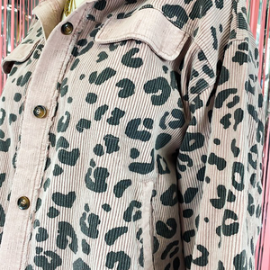 Vêtement vintage en <span class=keywords><strong>velours</strong></span> côtelé à imprimé vache occidental en gros, <span class=keywords><strong>veste</strong></span> shacket pour femmes - Product Image 4