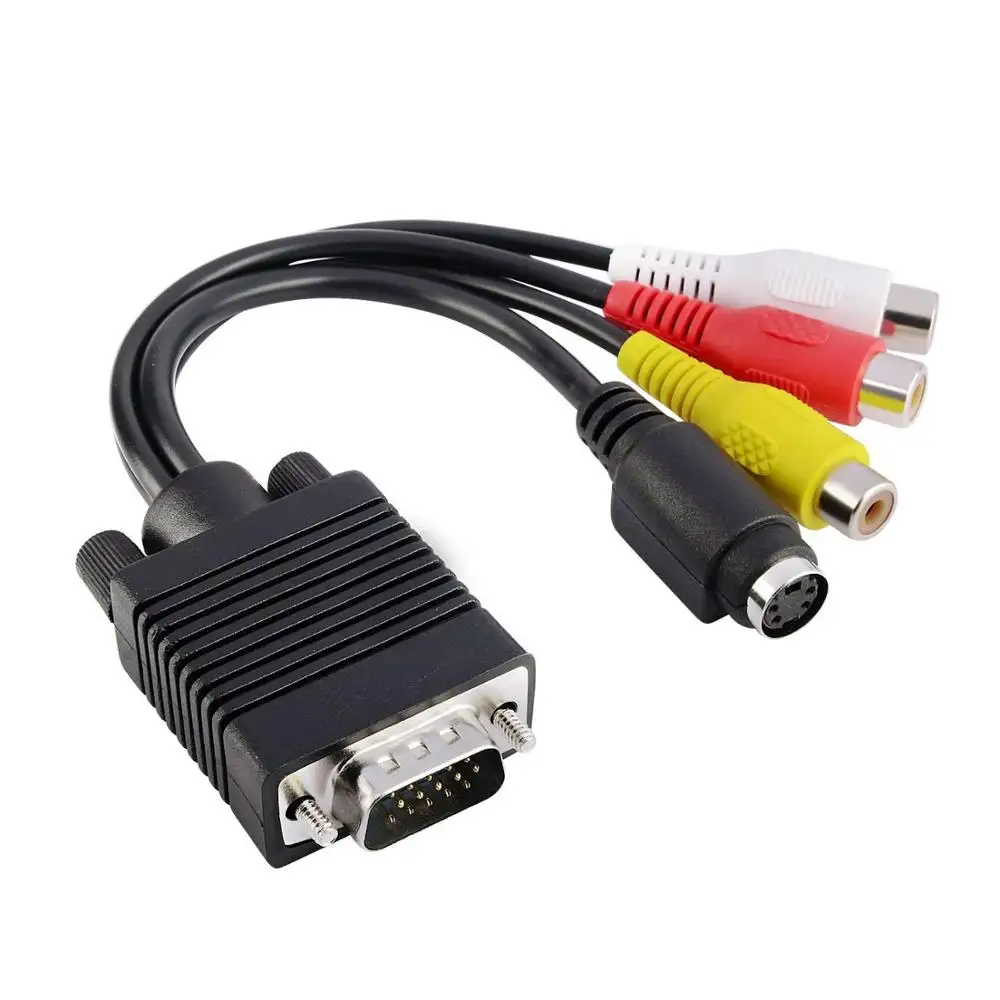 Adattatore per cavo convertitore AV VGA da SVGA a S-Video 3 RCA TV