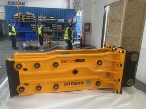 Martillo Hidráulico de Tipo Abierto SOOSAN para Excavadoras de 28T-35T Toneladas, Cincel de 155mm, Amarillo, 1 Año de Garantía, Shandong - Product Image 3
