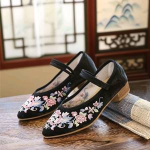 <span class=keywords><strong>Mules</strong></span> à bout pointu pour <span class=keywords><strong>femme</strong></span>, <span class=keywords><strong>en</strong></span> tissu brodé, à <span class=keywords><strong>talon</strong></span> carré épais, semelle extérieure TPR effet <span class=keywords><strong>bois</strong></span>, printemps/automne - Product Image 2