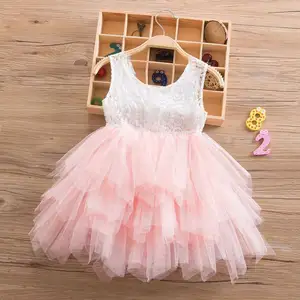 Koya Baby Girl Dress Kids Tutu Skirt Child Flower Birthday Party Dress One Piece solid White Summer Sleeveless Casual