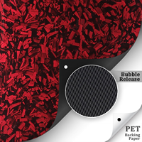 Haute qualité protéger voiture peinture PET brillant forgé Film de fibre de carbone rouge brillant forgé enveloppe de fibre de carbone