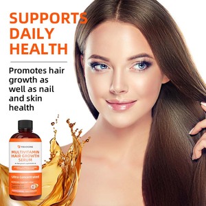 Sérum <span class=keywords><strong>de</strong></span> croissance capillaire biologique à la biotine en gros, marque privée, liquide, multivitamines, complément beauté pour l'épaississement des cheveux, rides du visage - Product Image 2