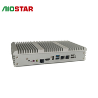 Komputer Industri Mini PCIE+2*RJ45 LAN CPU Intel Skylake-U I3/I5/I7 Generasi ke-6 DDR4 16G Tanpa Kipas Casing Putih Siap Pakai