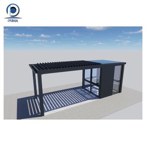 Custom Outdoor Luxury Aluminum <strong>Gazebo</strong> with Sliding Glass Walls Louvered <strong>Gazebo</strong> - Product Image 2