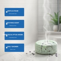 Tablette de douche effervescente à l'eucalyptus OEM ODM 50g, étiquette privée personnalisée, ensemble cadeau spa apaisant et relaxant pour la douche