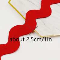 Ruban en polyester de haute qualité en forme de zigzag, ruban ondulé en forme de S, 2,5 cm de large, bordure en ric-rac, bordure en dentelle en zigzag, 9 yards/rouleau