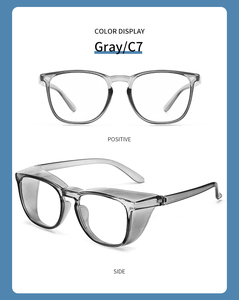 Bouclier latéral de couleur bonbon Transparent Anit brouillard Anti Pollen Anti poussière Anti crachat Anti lumière bleue lunettes de sécurité Hot sal - Product Image 6