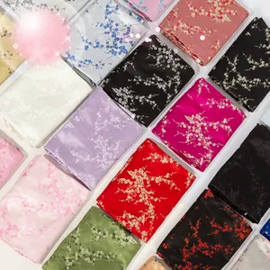 In Stock Brocade Jacquard Fabric Damask Fabric Polyester Traditional Plum Blossom for Lady Men Clothing Shirt Pants Coat