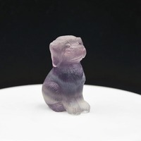 Chien en cristal naturel de haute qualité de 2 pouces, sculpture à la main, cristal de fluorite, artisanat en cristal pour cadeau de festival