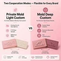 Étiquette de transfert en silicone transparente carrée personnalisée, réversible, OEM ODM, logo 3D gaufré double face, pressage à chaud, OEKO-TEX, lavable