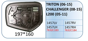 Reemplazo de cristal del <span class=keywords><strong>espejo</strong></span> retrovisor lateral del coche automático apto para <span class=keywords><strong>MITSUBISHI</strong></span> TRITON (2006-2015) CHALLENGER (2008-2015) <span class=keywords><strong>L200</strong></span> (2005-2011) - Product Image 2