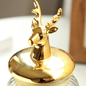 Pot à biscuits en verre avec couvercle hermétique décoratif en forme de tête de cerf, boîte de conservation alimentaire, boîte à biscuits - Product Image 6