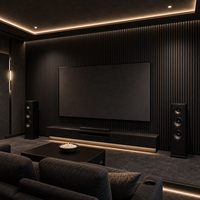 Panneau acoustique en bois noir WYRAX, panneau acoustique personnalisé en feutre PET pour cinéma, hôtel, mur acoustique