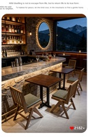 Ensemble de table et chaises en bois massif pour restaurant, mobilier commercial, design moderne et simple, café, bar, salle à manger extérieure