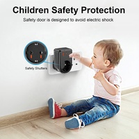 Adaptateur secteur Worldplug Europe vers prise murale britannique 3 broches type G, adaptateur de prise EU vers UK avec 3 ports USB