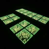 Dalles de sol LED 3D Abyss Filament à effet infini DMX512 magnétiques en verre trempé pour discothèque, bar, mariage, KTV