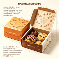 Boîte à biscuits personnalisée en papier avec fenêtre, emballage pour boulangerie, pour biscuits, pâtisseries