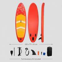 Planche à pagaie gonflable SUP de 11 pieds (335x77x15cm) avec kit d'accessoires complet, pagaie, pompe, leash, aileron et sac à dos
