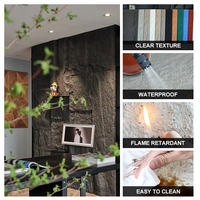 Panneaux muraux en pierre PU OEM ignifuges certifiés CE, panneau mural en pierre artificielle moderne en PU pour toit intérieur extérieur