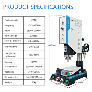 Máy hàn nhựa siêu âm 2000W cho ống HDPE/PVC/PP/ABS Máy hàn siêu âm tần số cao 15k20k28k30k35k40k - Product Image 5