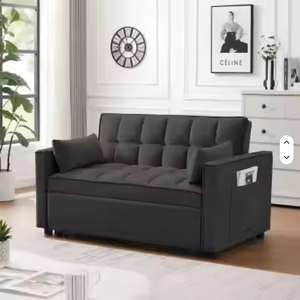 Sofá <span class=keywords><strong>Cama</strong></span> Futón Convertible 2026, Cómodo para Dormitorio o Sala de Estar, Sofá <span class=keywords><strong>Cama</strong></span> de Terciopelo Plegable de Dos Plazas - Product Image 2