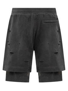 LEDUO Hombres Desgastado Doble Arquetipo Efecto Destruido Pantalones Cortos Detallados Personalizar Logo Patrón Algodón Deportes Transpirable - Product Image 2