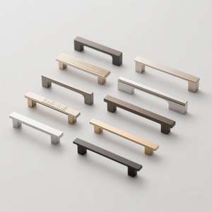 Kustom Die Casting bentuk furnitur perangkat keras seng aluminium Aloi lemari kabinet perangkat keras laci panjang menangani layanan <span class=keywords><strong>OEM</strong></span>/ODM - Product Image 1