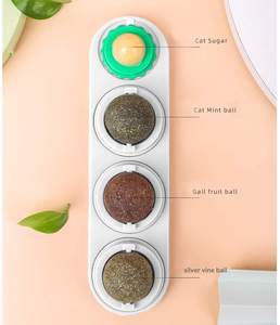 Hierba gatera Natural para gatos, juguete recargable para el cuidado Dental, Limpieza de dientes, bolas de pared comestibles, juguete giratorio para lamer para gatito - Product Image 3