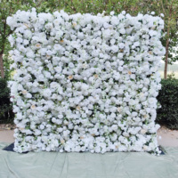 Mur floral artificiel haut de gamme dégradé rose pour cérémonie de mariage, fête, photographie et décoration de studio