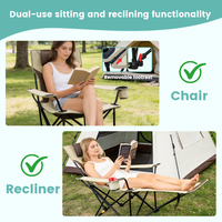 Chaise de plage en toile Oxford kaki ultra-légère, chaise de réalisateur portable en métal pour la pêche et le camping en plein air