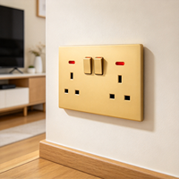 Prise murale double avec interrupteur intégré et voyant néon, installation facile, vente en gros OEM