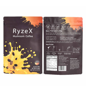 Bolsa Doypack Laminada de Grado Alimenticio con Diseño Impreso Personalizado y Cierre de Cremallera para Café en Polvo de Champiñones - Product Image 4