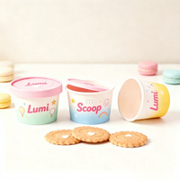 Gobelet en papier de 6 oz pour desserts, yaourts et glaces, avec impression personnalisée, pour vente à emporter, type 'Go Ice Cream Cup' et 'Gobelet en papier pour emporter'