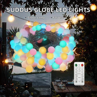 Guirnalda de Luces LED Suddus Globe para Exteriores, 100 Luces, Pantalla LED, Color Pastel