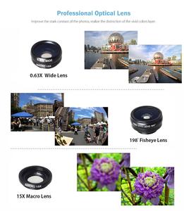 Kit d'objectifs téléobjectifs pour téléphone portable 5 en 1, objectif d'appareil photo pour téléphone portable, <span class=keywords><strong>zoom</strong></span> 18X, télescope, grand angle, macro, fisheye, objectifs à clipser pour iPhone - Product Image 3