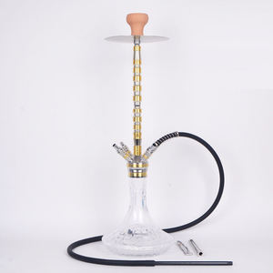 Grand Ensemble de Chicha Électronique Dorée, 4 Tuyaux, Design Arabe, Acier Inoxydable, Verre, Technique Miroir, Boîte, Usine Directe de Yiwu - Product Image 5